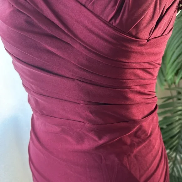 La Femme Off Shoulder Trumpet Gown, Wine color, Size 10, $328
